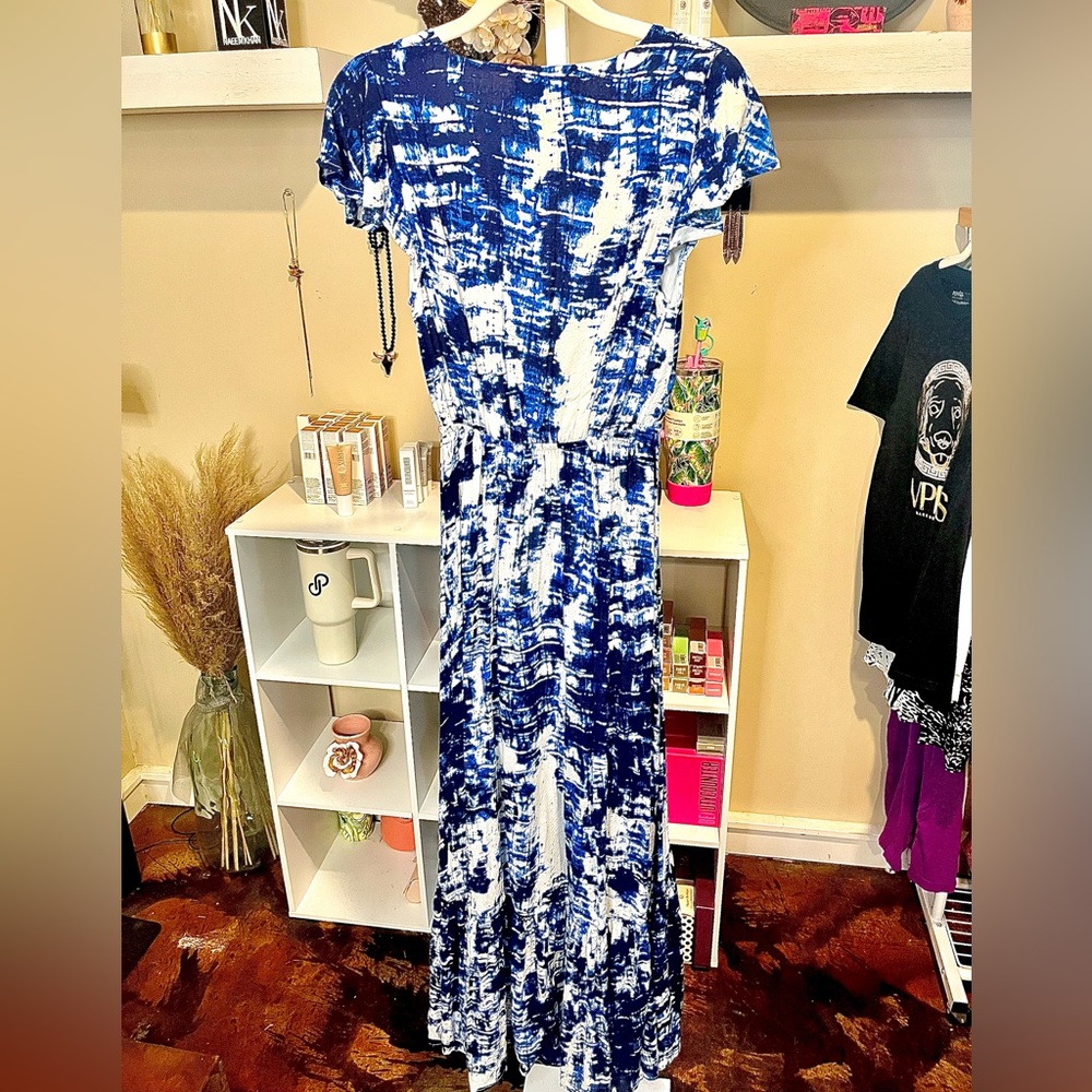 New Vici Maxi Plunge Tie Front High-Low Sundress - Picture 5 of 8